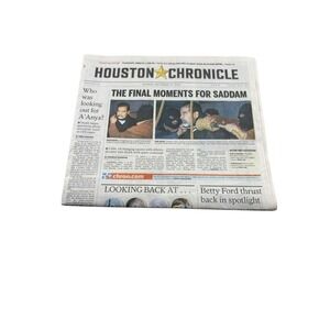 Houston Chronicle Dec 31 2006 Saddam Hussein Execution Full Newspaper